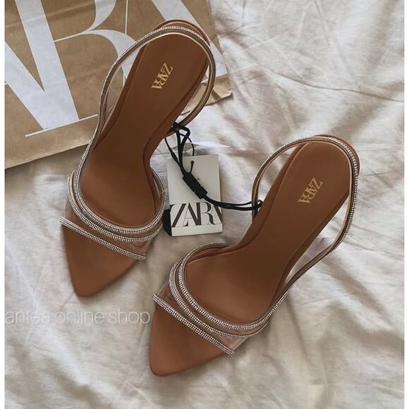 ZARA Rhinestone Pointed Toe Heels NWT | Blogger Fave | Size 8 - Picture 6 of 16